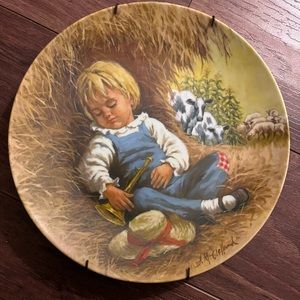 1986 Reco Little Boy Blue Collectors Plate From The Mother Goose Series SIGNED